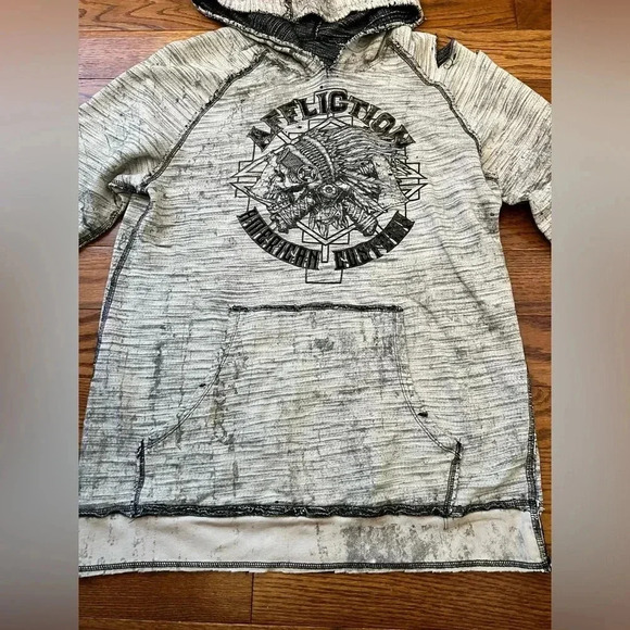 Vintage Y2k Grunge Affliction Reversible Hoodie Sz M - Picture 2 of 14